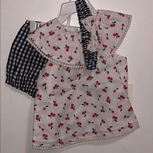 Girls woven cherry sunsuit